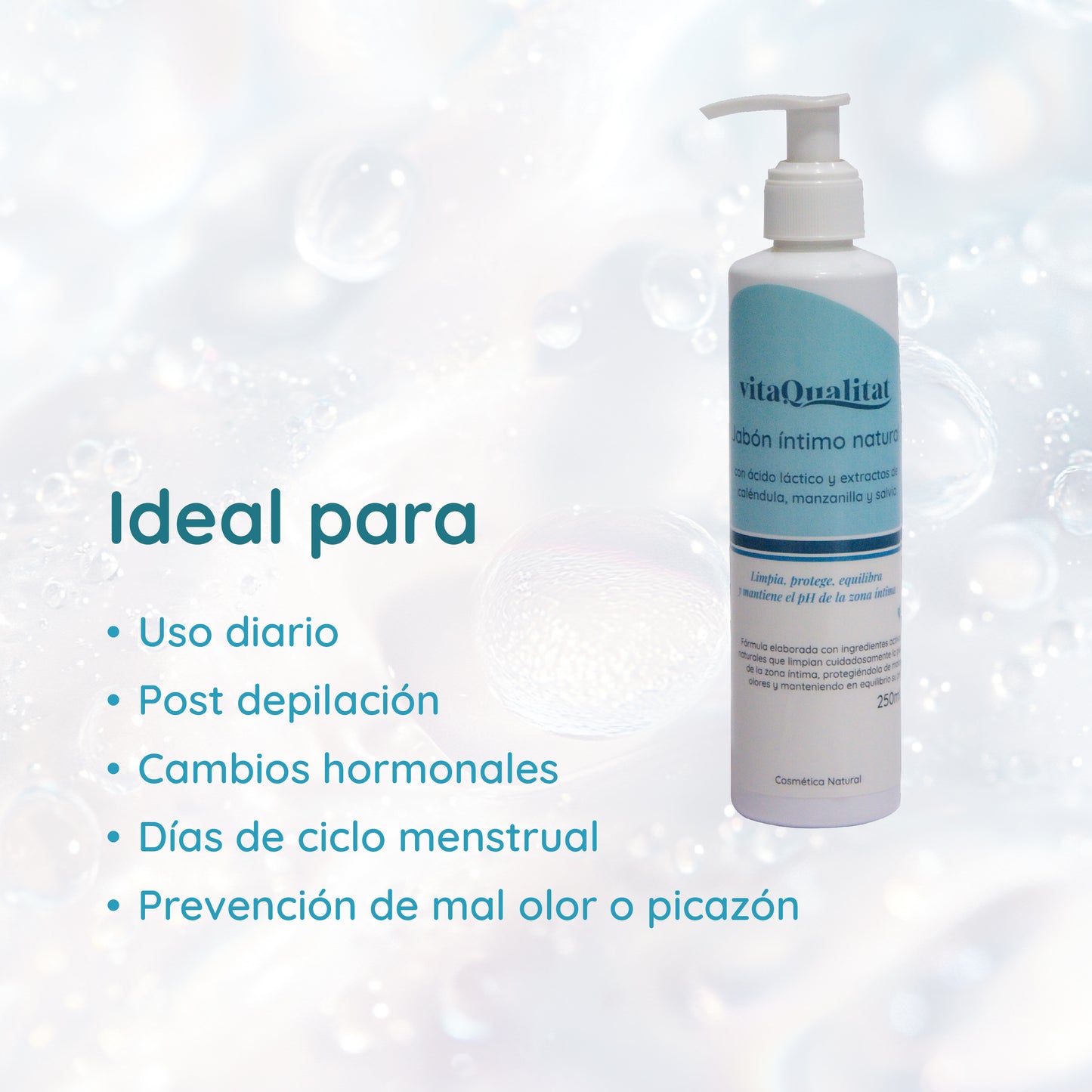 Jabón Íntimo Natural con Ácido Láctico 250 ml